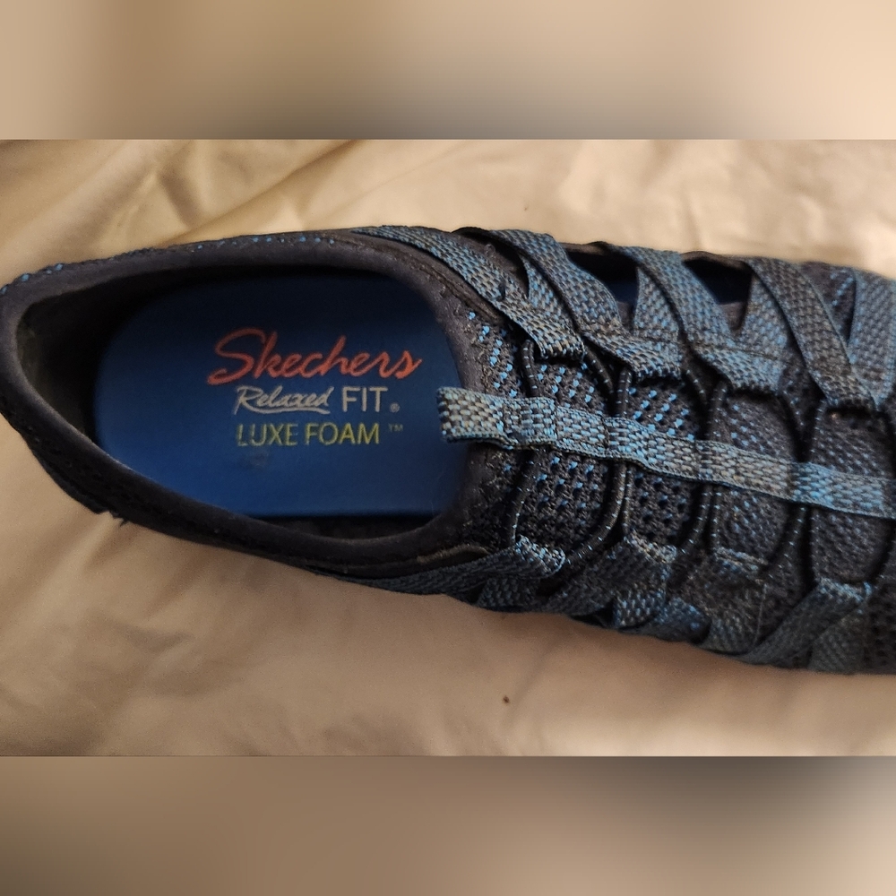 Skechers Womens Navy Relaxed Fit Sneakers